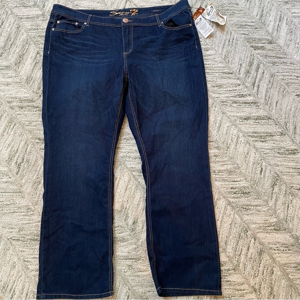 NWT Seven 7 Skinny Boot Dark Wash 5 Pocket Zip Button Casual Denim Jeans